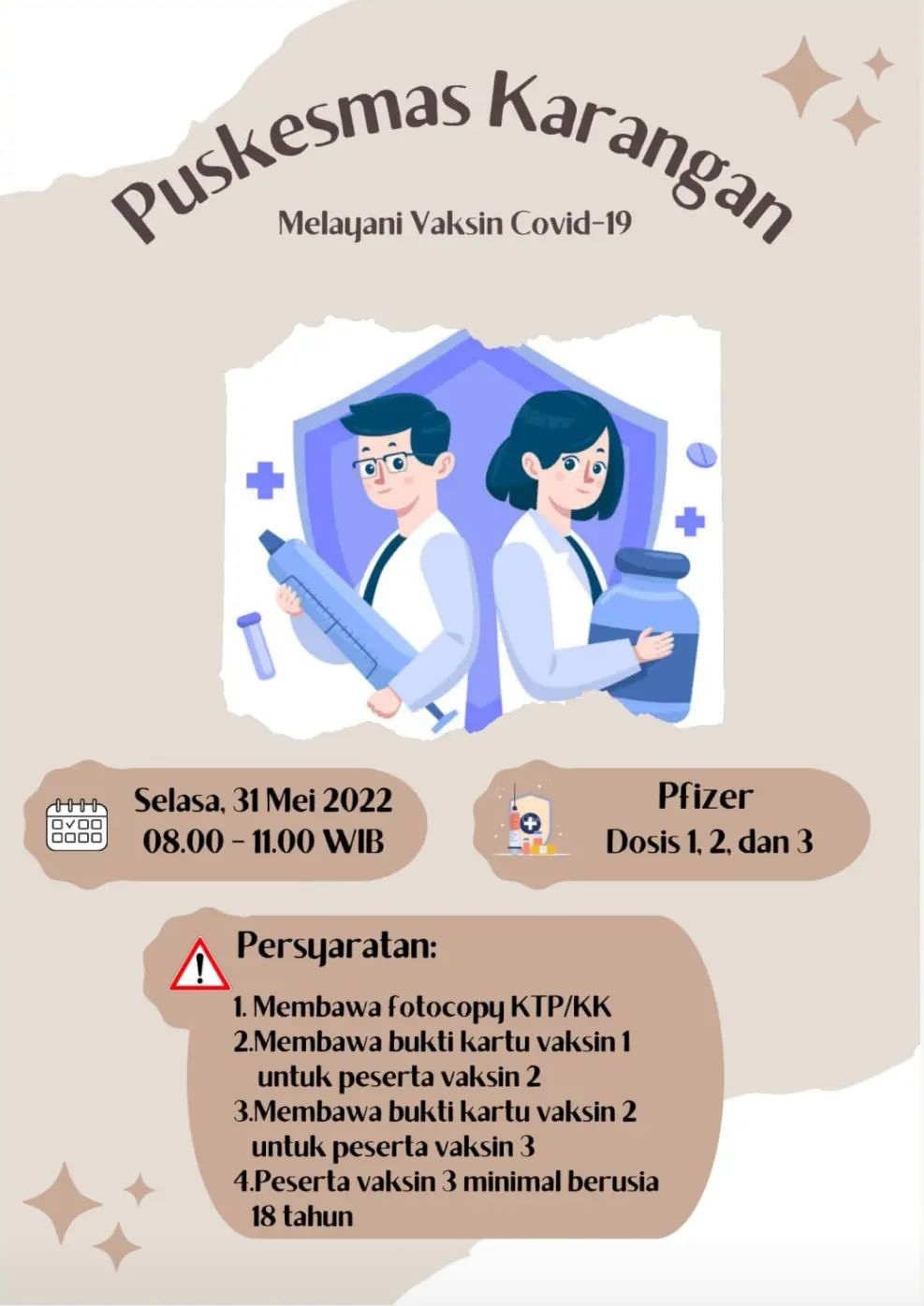 Jadwal Vaksin Covid-19 Trenggalek, Selasa 31 Mei 2022 2 Jadwal vaksin Covid-19 di Kecamatan Karangan