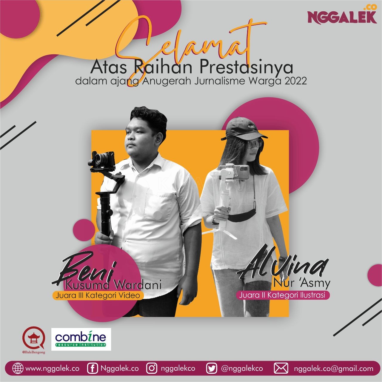 Dua Pemuda Trenggalek Raih Juara Nasional Lomba Video dan Ilustrasi pada Anugerah Jurnalisme Warga 2022 1 Beni dan Alvina, pemuda Trenggalek peraih juara nasional Anugerah Jurnalisme Warga 2022