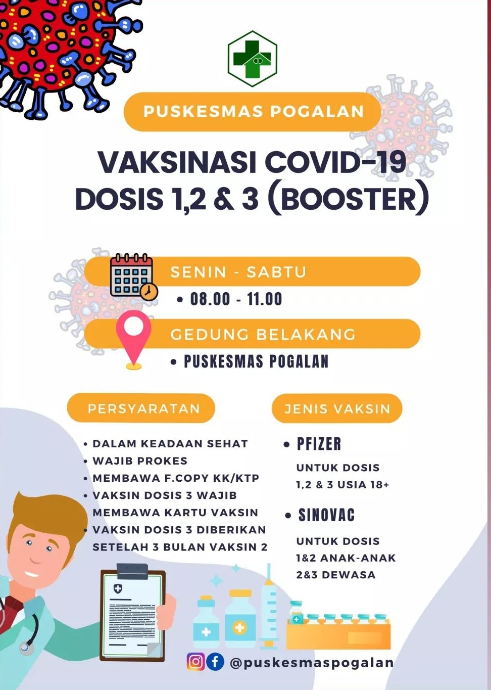Info Vaksin Covid-19 Trenggalek, Kamis 09 Juni 2022 6 Jadwal vaksin Covid-19 di Kecamatan Pogalan