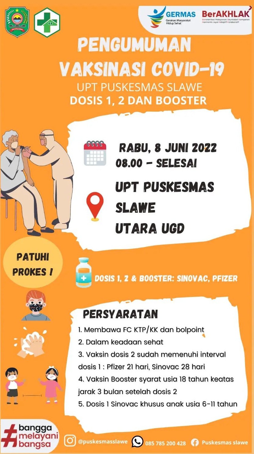 Info Vaksin Covid-19 Trenggalek, Rabu 08 Juni 2022 4 Jadwal vaksin Covid-19 di Kecamatan Watulimo