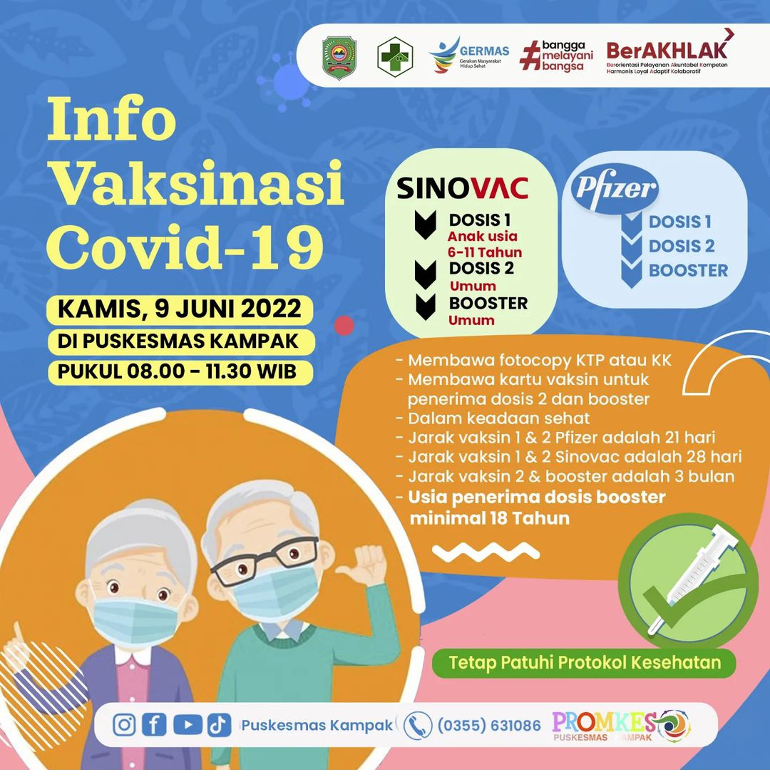Info Vaksin Covid-19 Trenggalek, Kamis 09 Juni 2022 2 Jadwal vaksin Covid-19 di Kecamatan Kampak