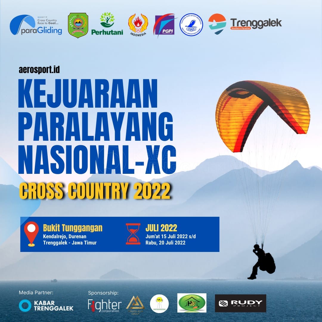 Langit Trenggalek Bakal Dihiasi Aksi Manusia Terbang Selama 5 Hari 1 Poster Kejuaraan Nasional Paralayang 2022