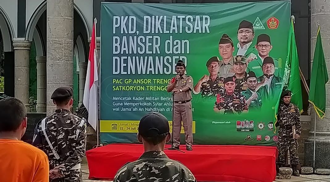 Ansor Banser Trenggalek Siap Menjadi Garda Terdepan Tolak Tambang Emas 1 Sambutan inspektur apel, Kasatkorcab Banser Trenggalek
