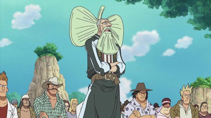 Spoiler One Piece 1066 Lengkap: Hubungan Vegapunk, Clover dan Monkey D Dragon Terbongkar 3 Profesor Clover pemimpin ilmuwan pulau ohara