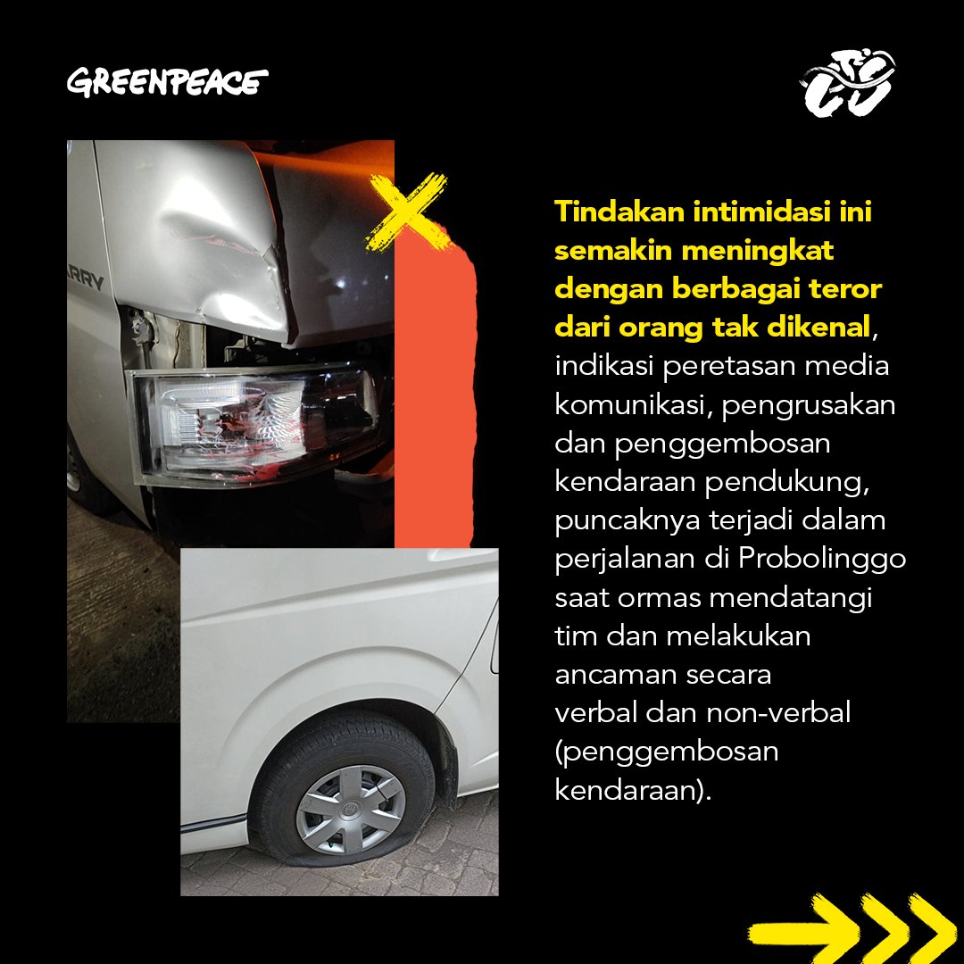Atas Nama NKRI, LSM TKN Sabotase Aksi Bersepeda dari Greenpeace 3 Sabotase LSM TKN kepada aksi keadilan iklim oleh Greenpeace