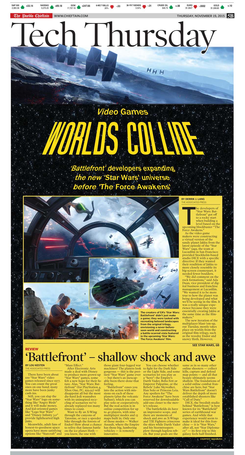 The Pueblo Chieftain Tech Thursday 11/19/2015: Star Wars Battlefront The Pueblo Chieftain Tech Thursday 11/19/2015: Star Wars Battlefront