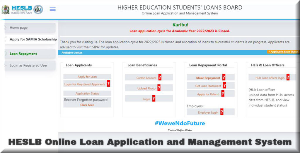 HESLB OLAMS Login Online Loan Application and Management System