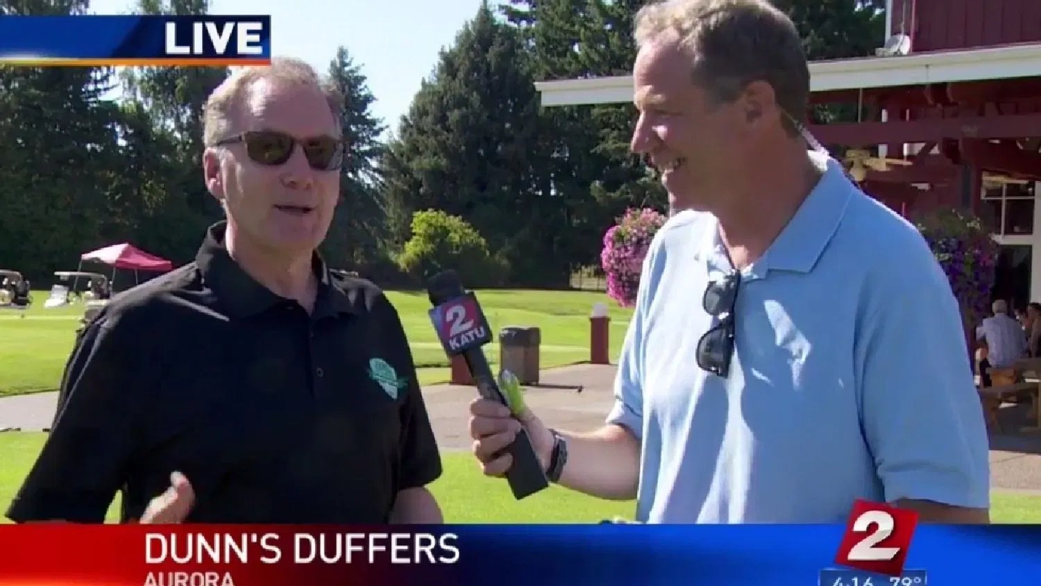 KATU's Steve Dunn, Deb Knapp soak up the sun at Dunn's Duffers KATU