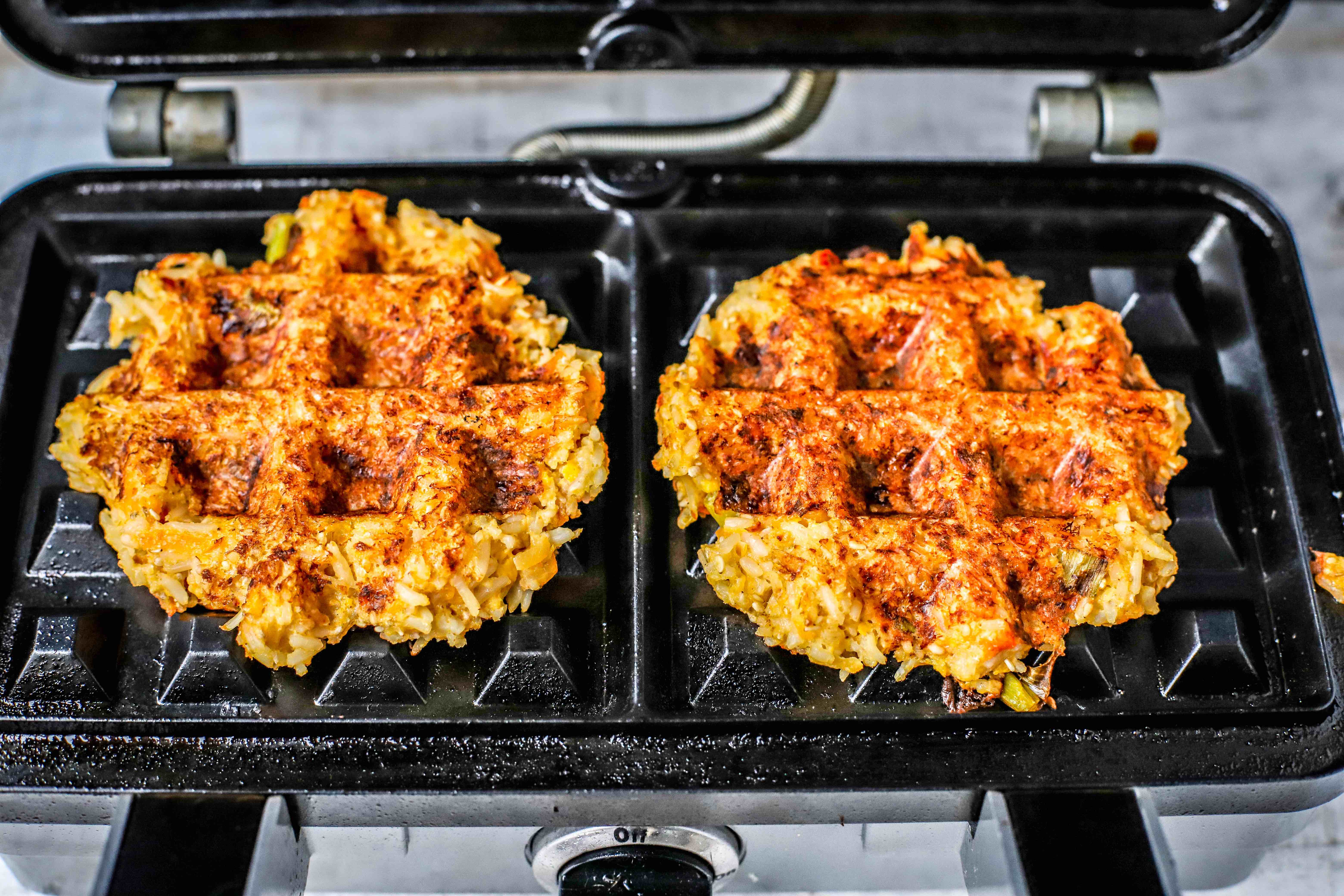 Kimchi Rice Waffles Recipe + Five Easy Toppings food to glow
