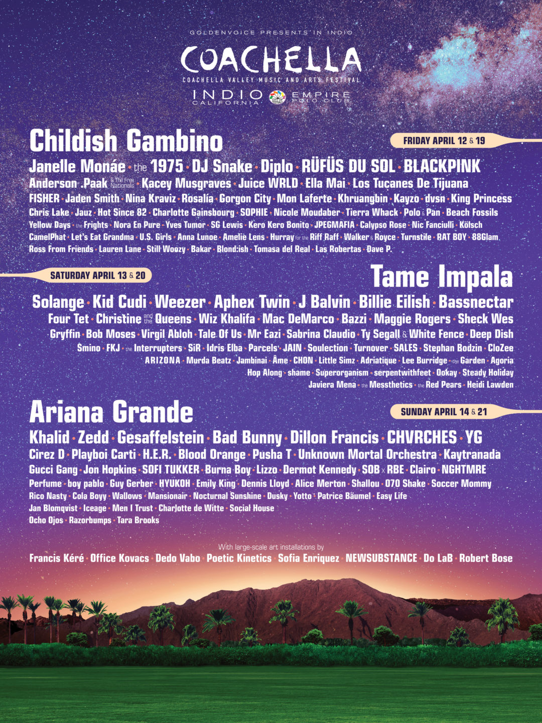 Confirman lista de artistas para Coachella 2019 La Opinión