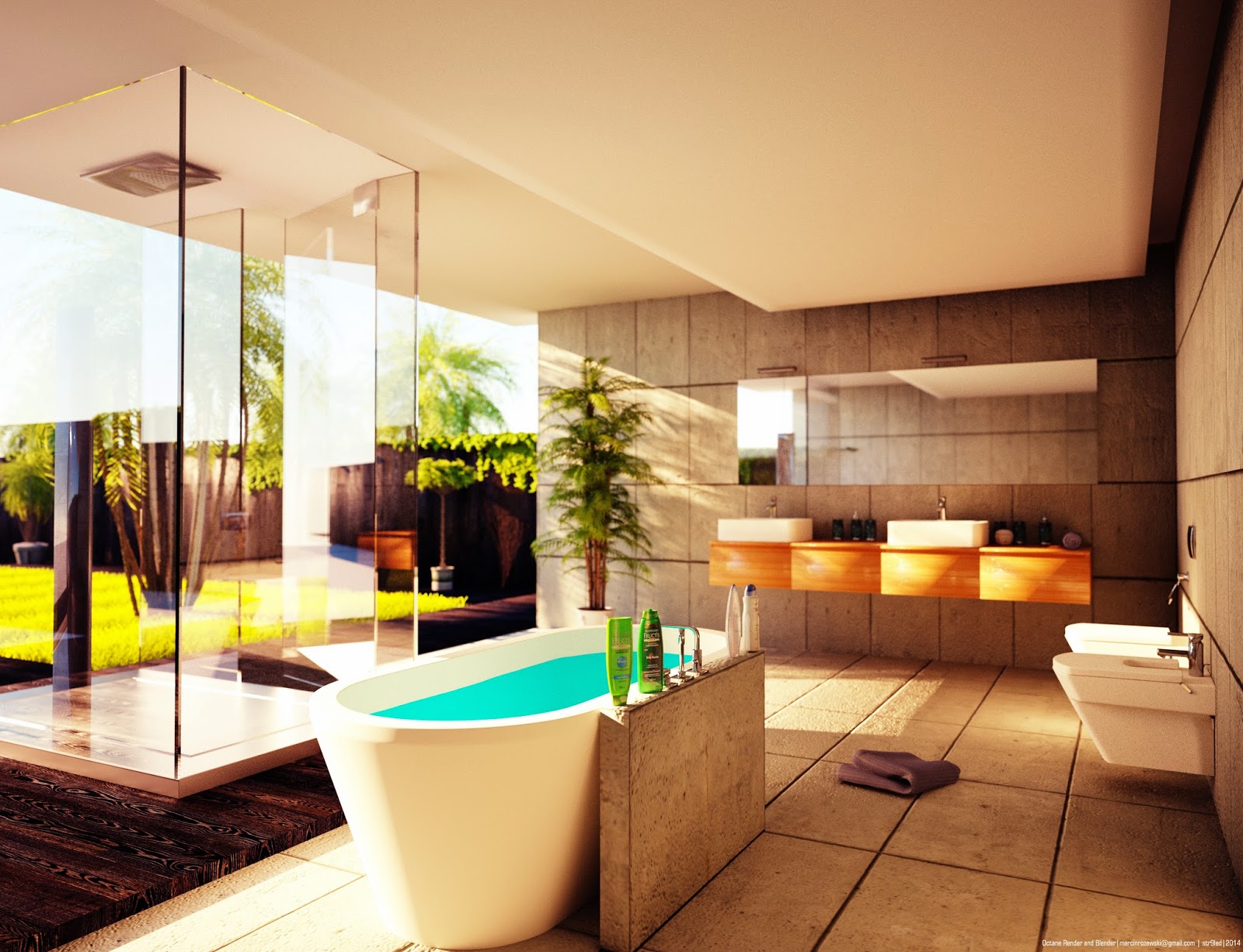 Bathroom Architectural Rendering BlenderNation