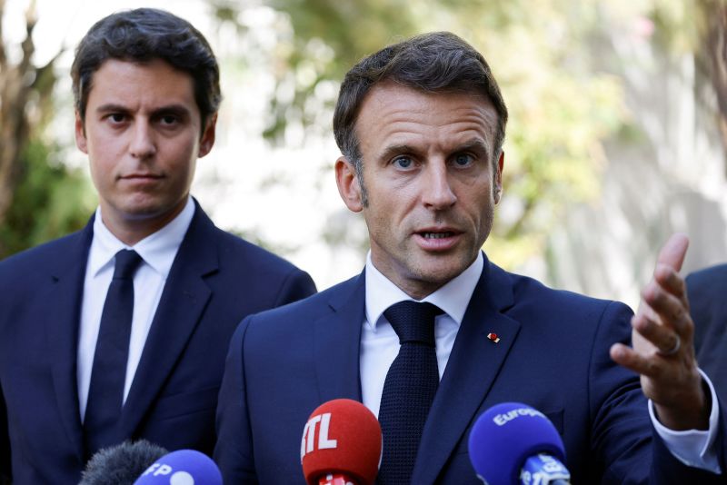 French President Emmanuel Macron says abaya ban in French schools will