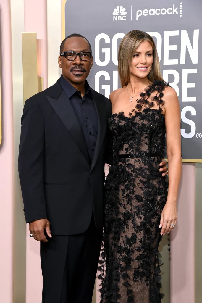 Eddie Murphy and Paige Butcher at the 2023 Golden Globes Celebrity