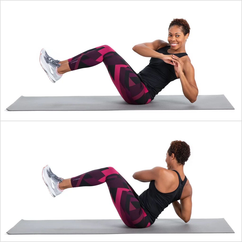 Seated Russian Twist 10Minute Core and Abs Workout POPSUGAR