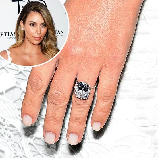 Kim Kardashian Engagement Ring and Manicure POPSUGAR Beauty