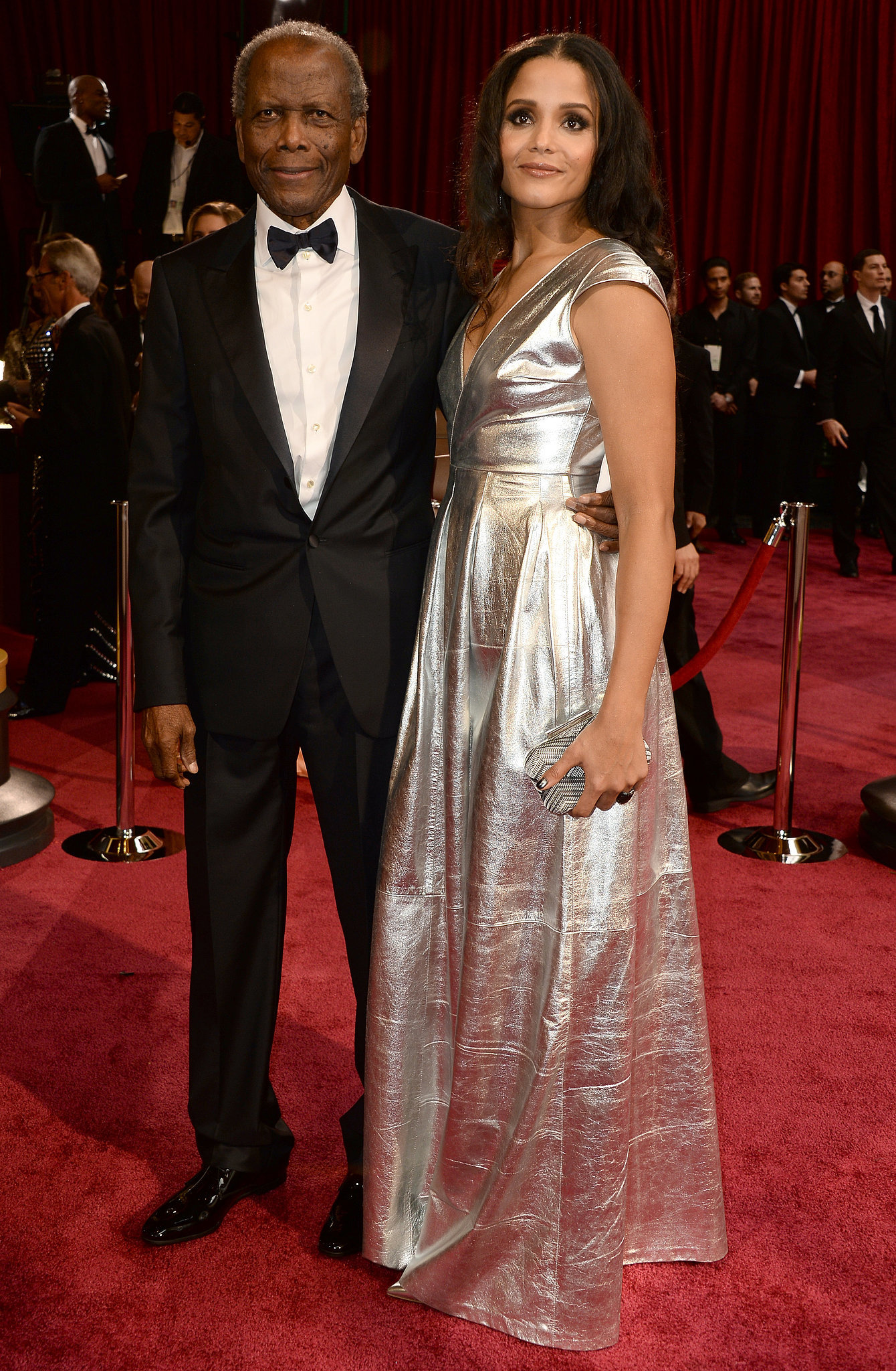 Legendary actor Sidney Poitier hit the Oscars red carpet with his For