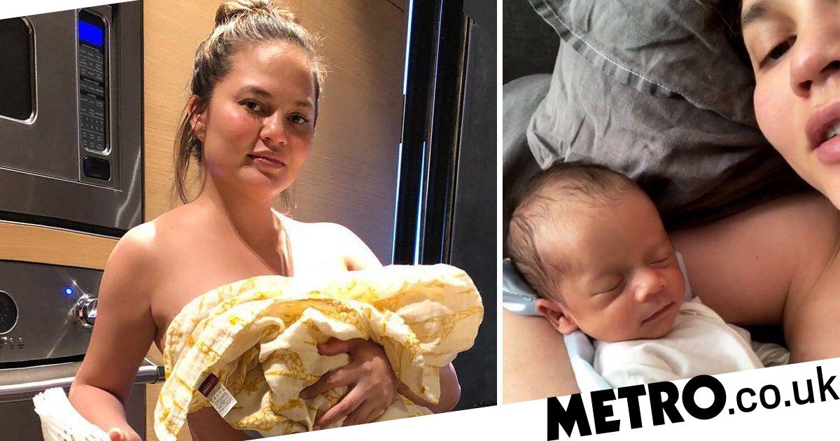 Chrissy Teigen shares video of her and John Legend's baby son Miles