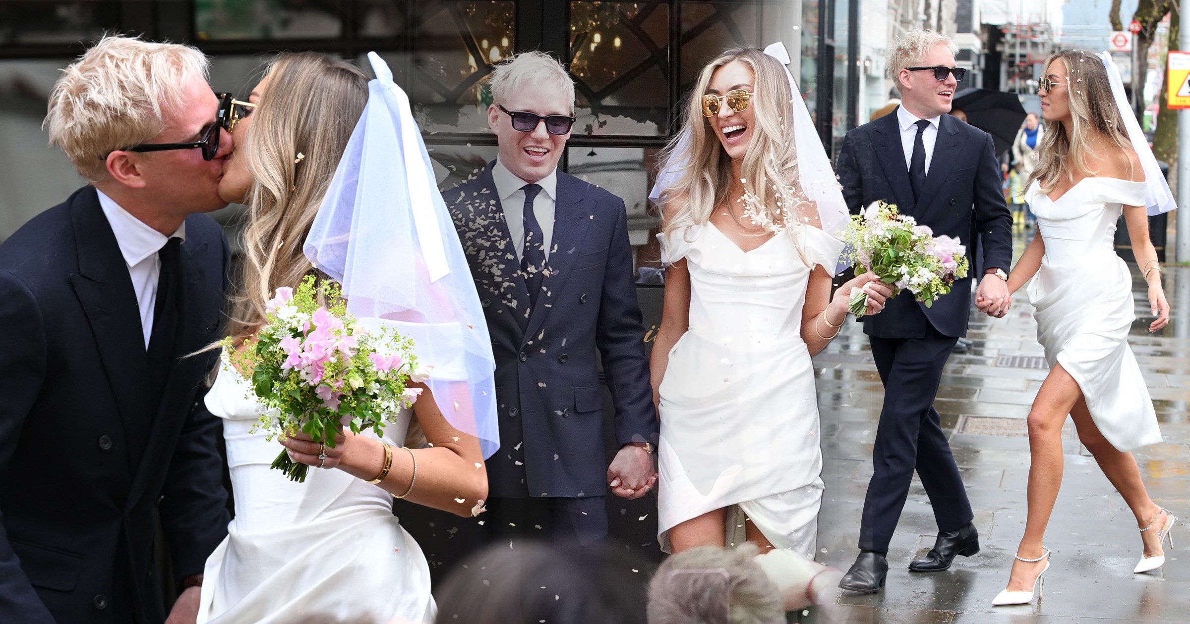 Jamie Laing and Sophie Habboo share first kiss as married couple