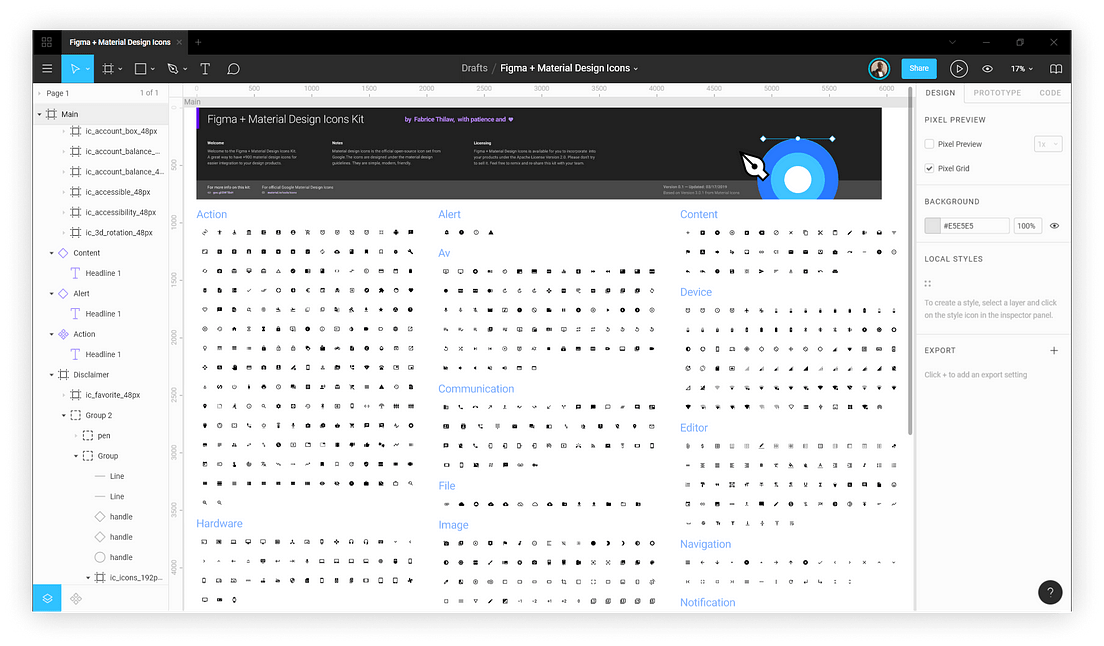 Figma + Material Design Icons Kit (over 900 Material icons