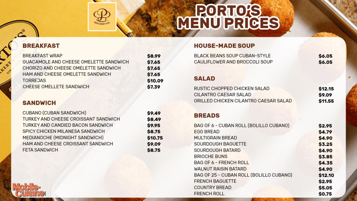 Updated Porto's Menu Prices & 5 Off Coupon (2023)