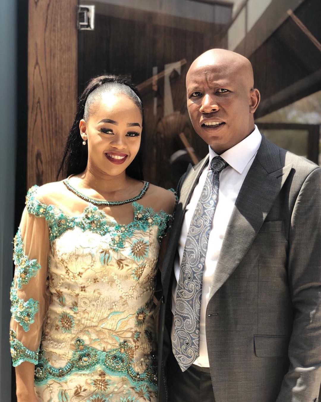 Cute pictures of Julius Malema and wife attending a wedding Mzansi365