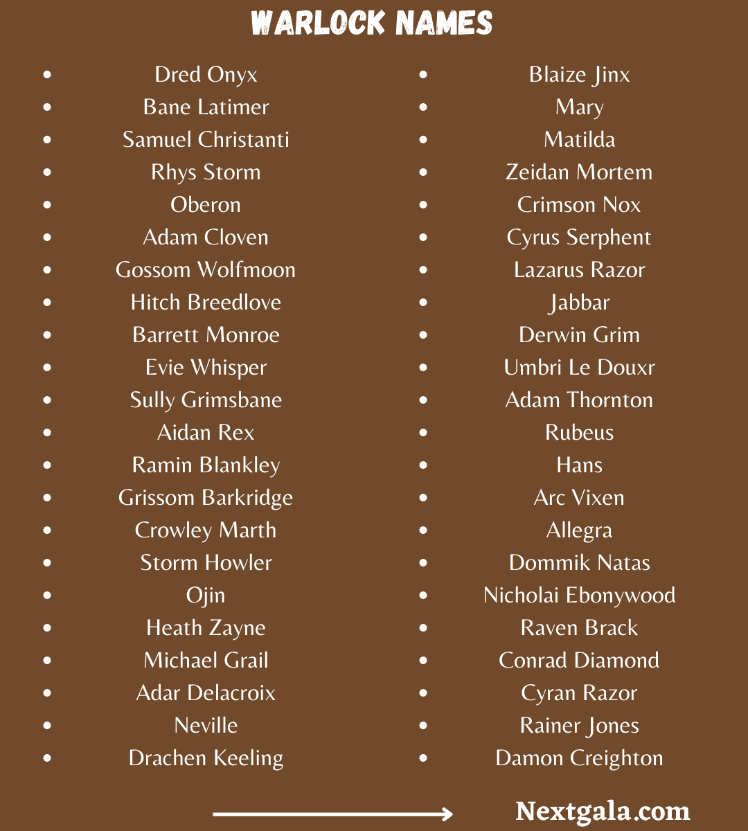 1500 Cool, Unique and Funny Warlock Names (Male & Female)