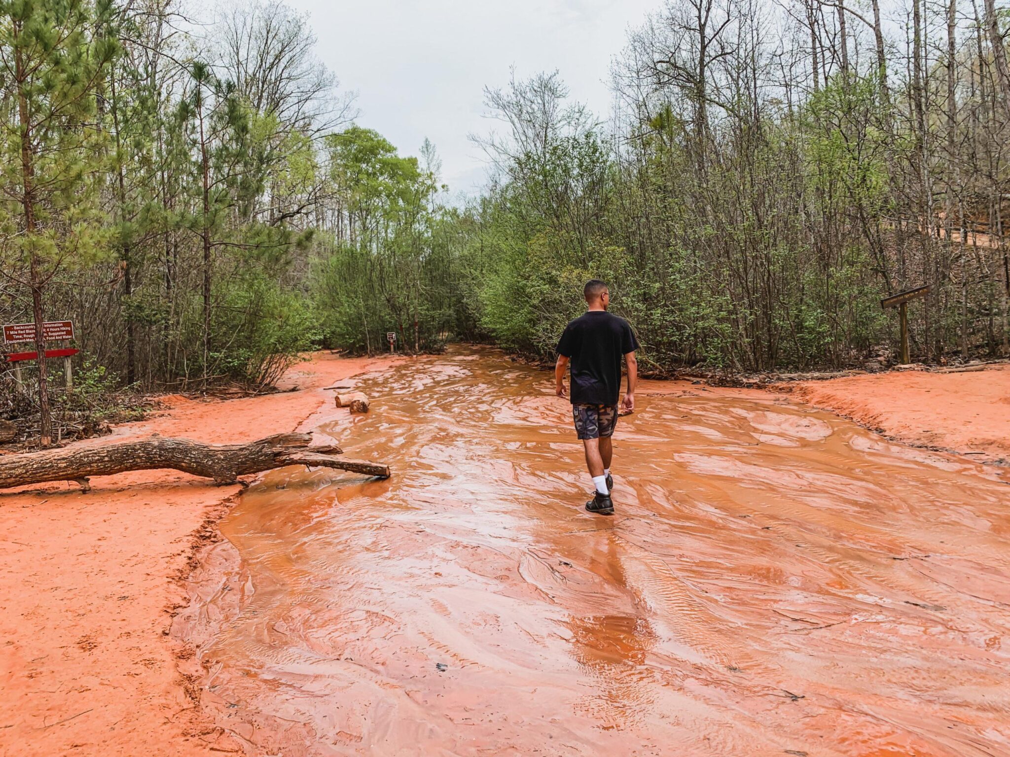 hiking on the creek bed of Little Grand Canyon in Georgia
