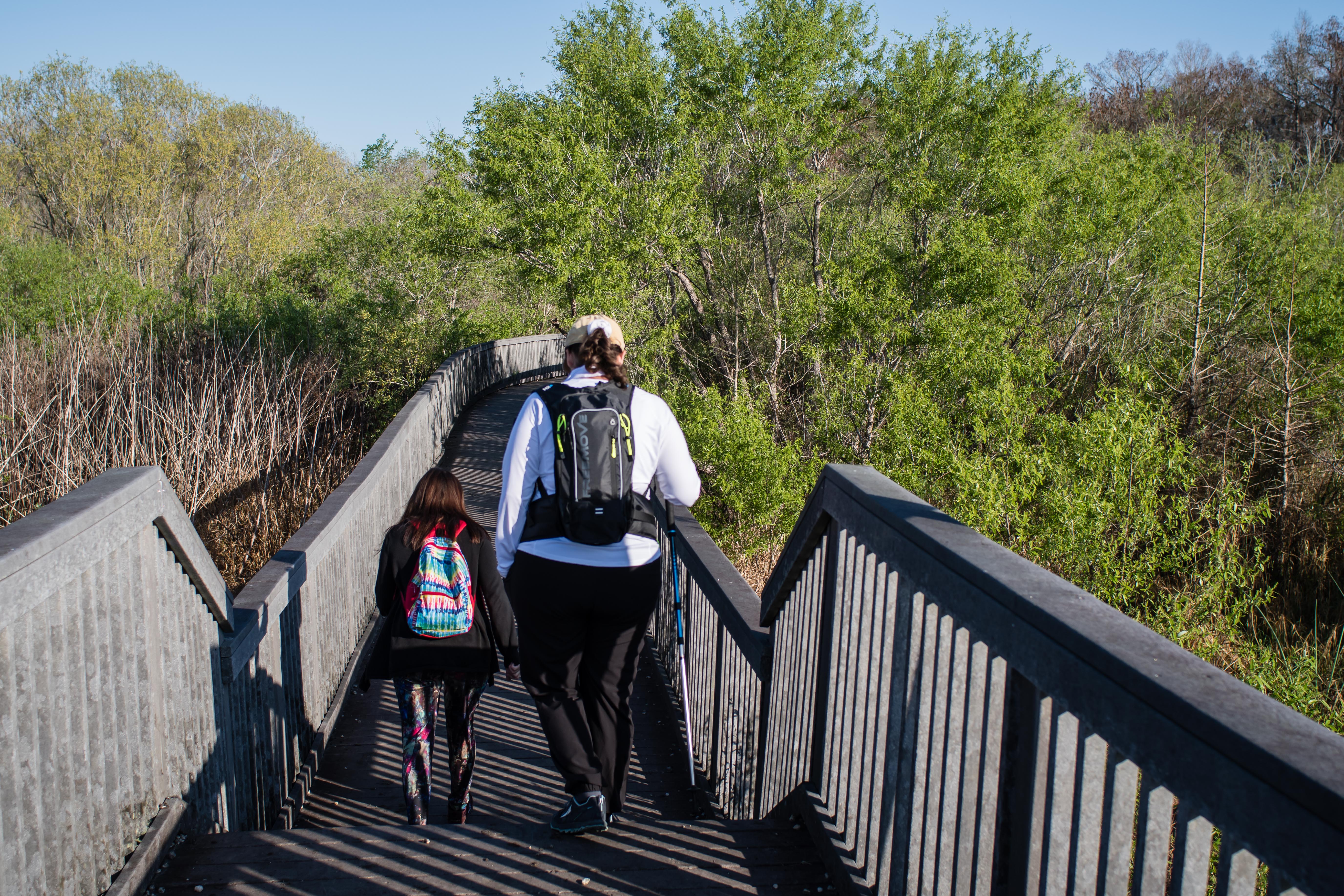 hiking through the boardwalks