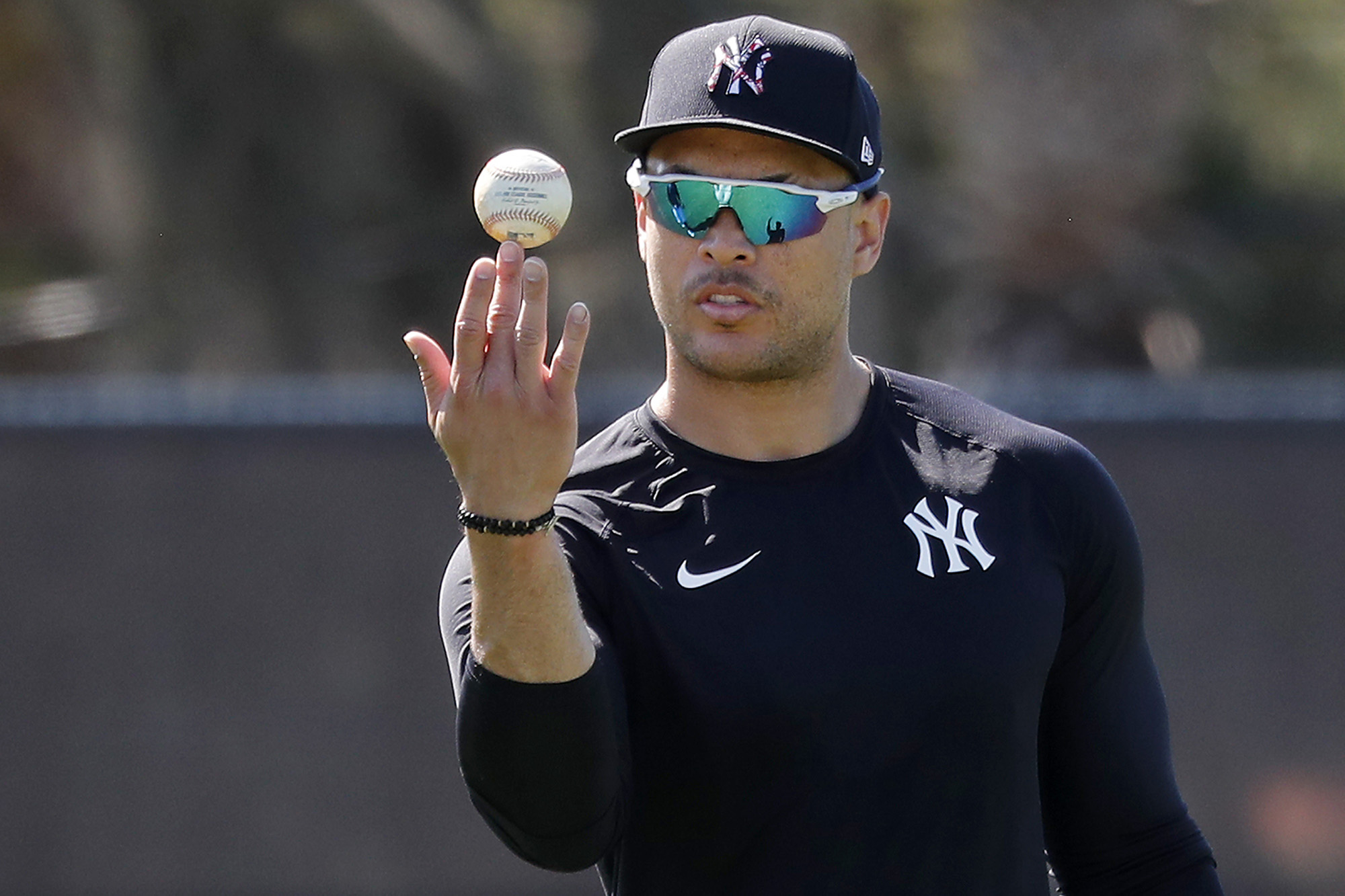 Giancarlo Stanton snaps out of his sad Yankees mood