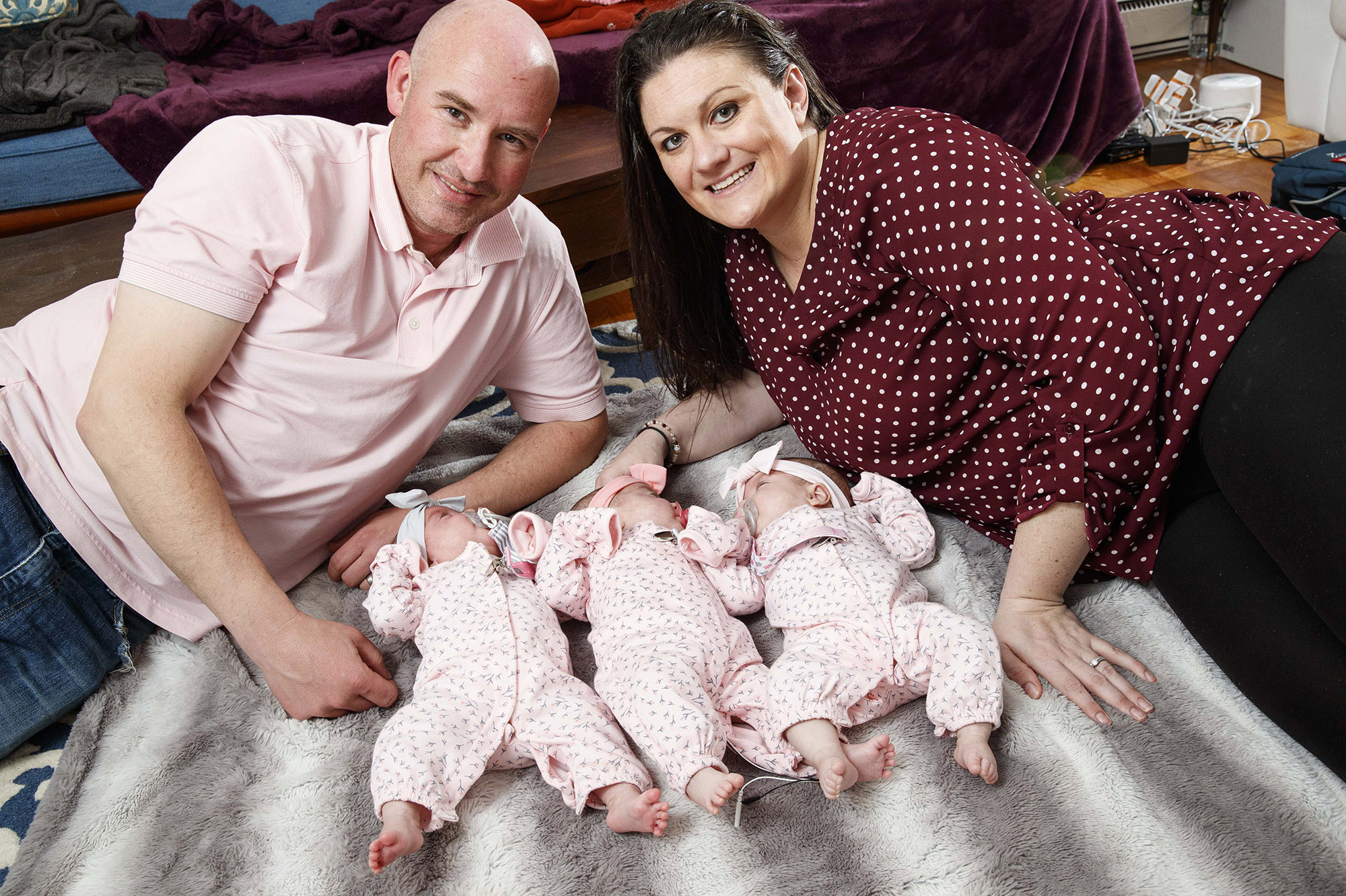 They’re 1 in 1 million NYC couple rare identical triplets