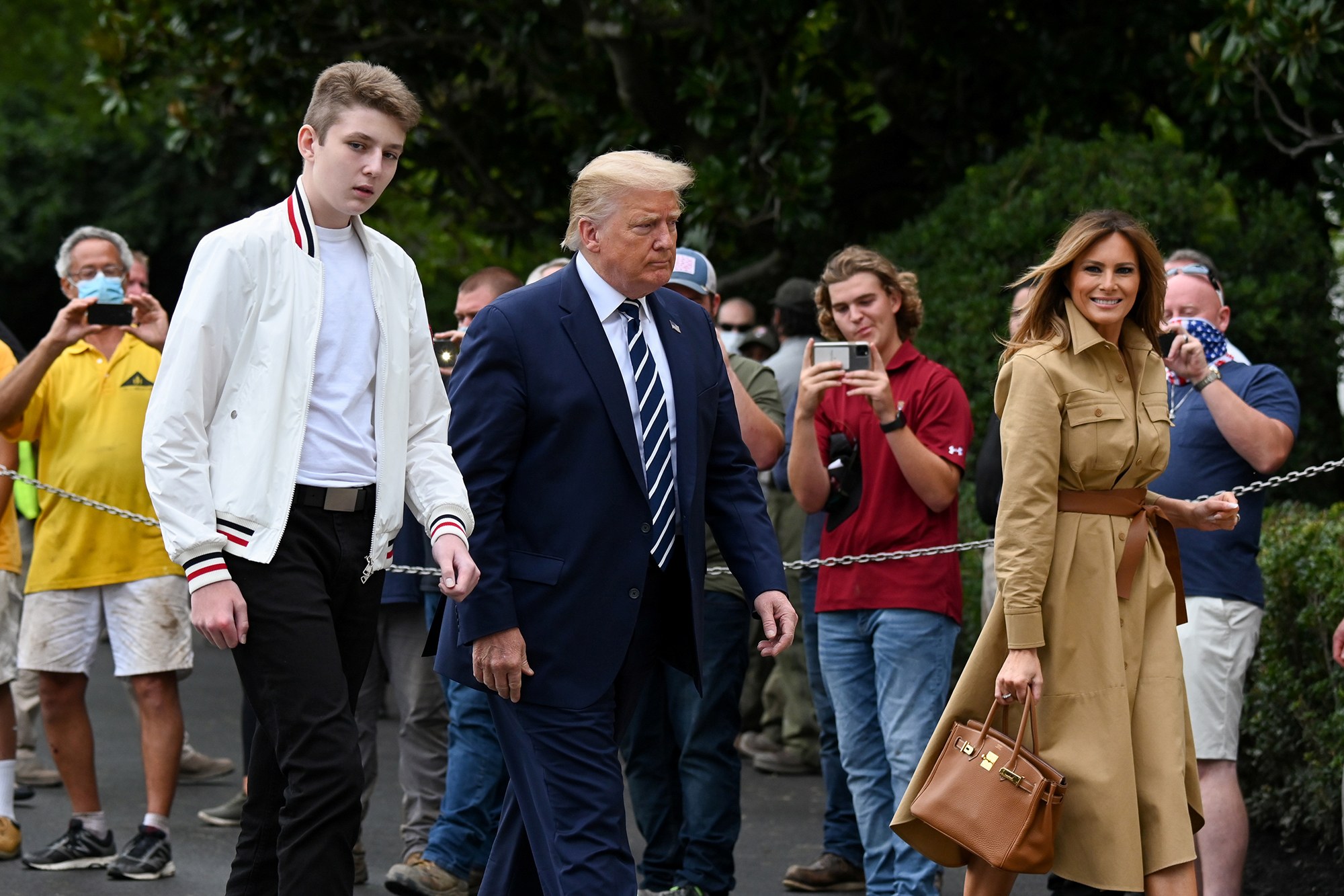 Barron Trump shows off his 6foot7 height in NYC