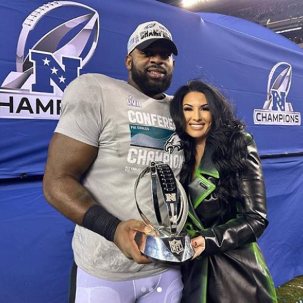 Fletcher Cox's girlfriend reacts to being named 'hottest Eagles WAG'