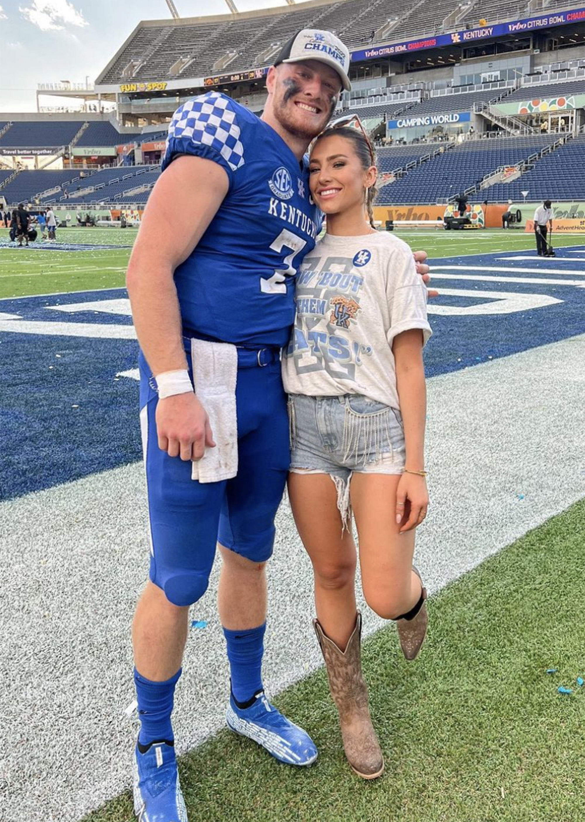 Will Levis' girlfriend celebrates after he's picked in 2023 NFL Draft