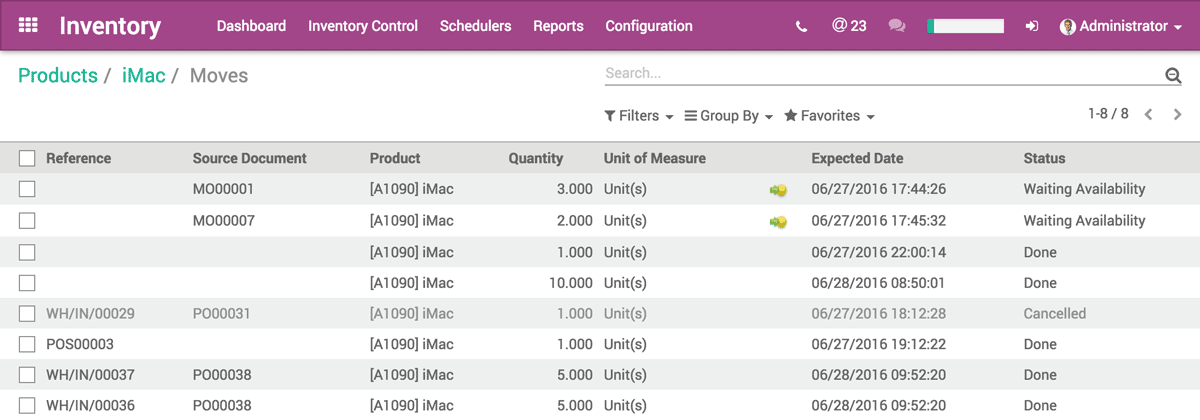 Open Source Inventory Management Odoo