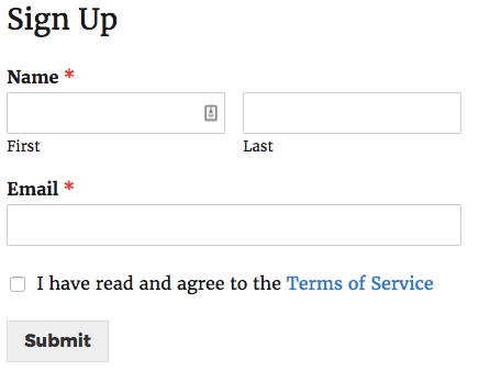 Borang Terms Of Service Data Peribadi