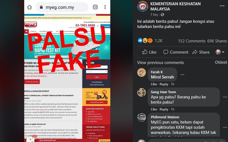 Myeg Test Kit Fake
