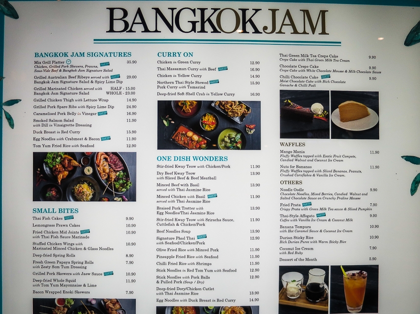 Bangkok Jam Menu