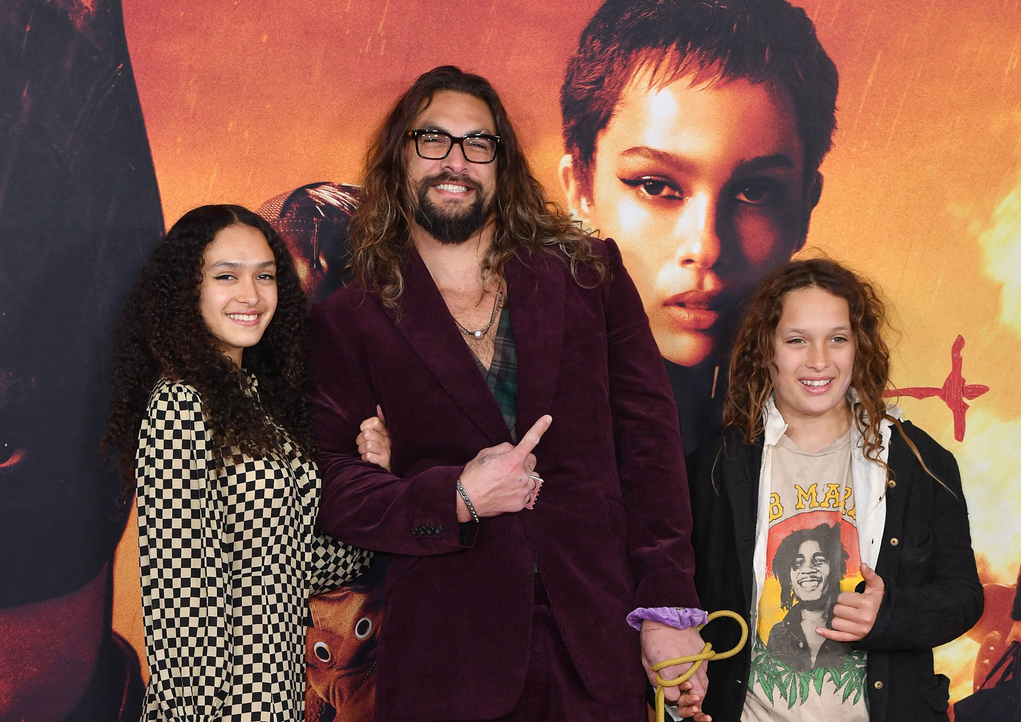 Jason Momoa and kids hit Zoë Kravitz's 'The Batman' premiere