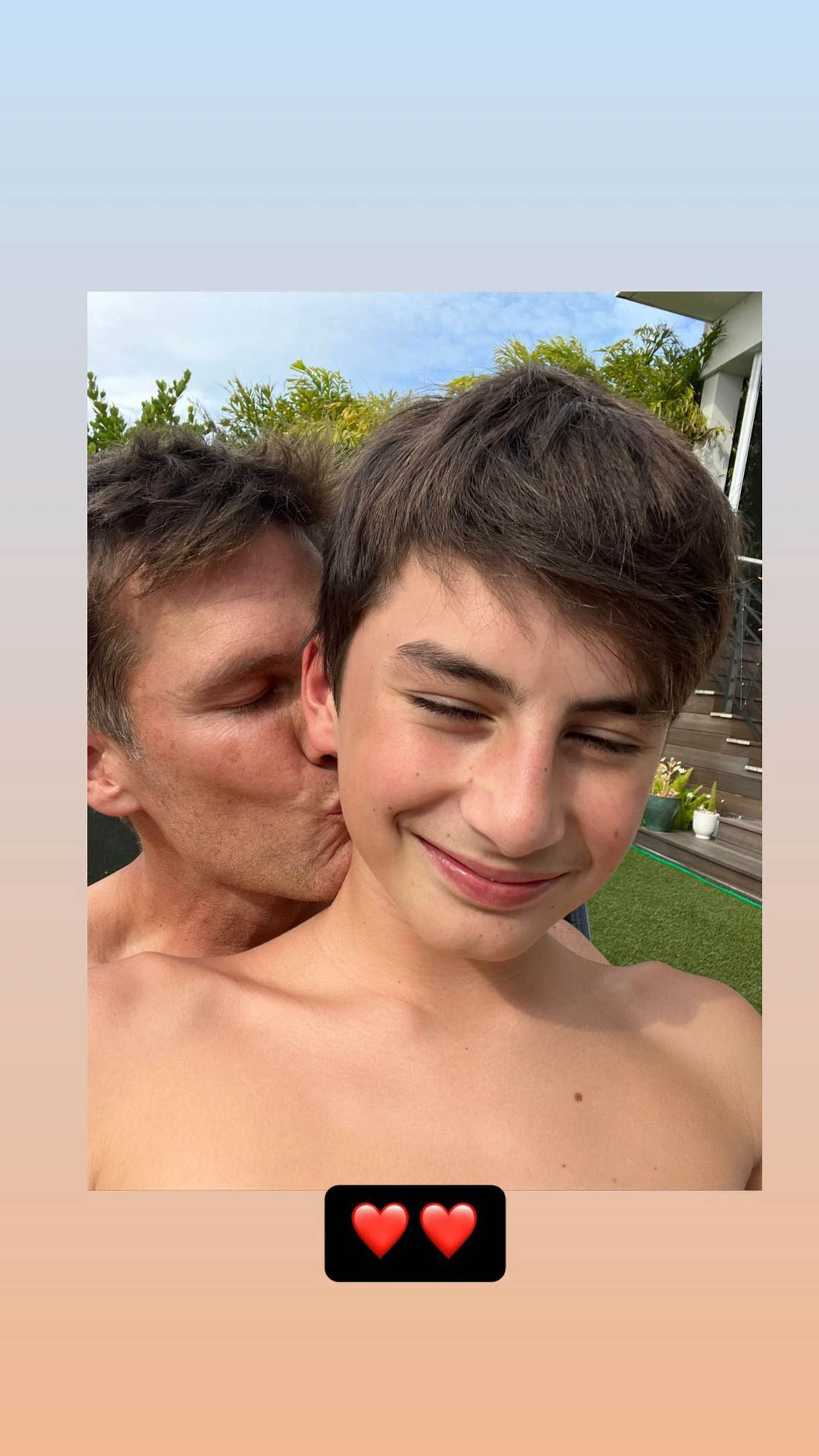 Tom Brady enjoys pool day with son Ben after belated Christmas celebration