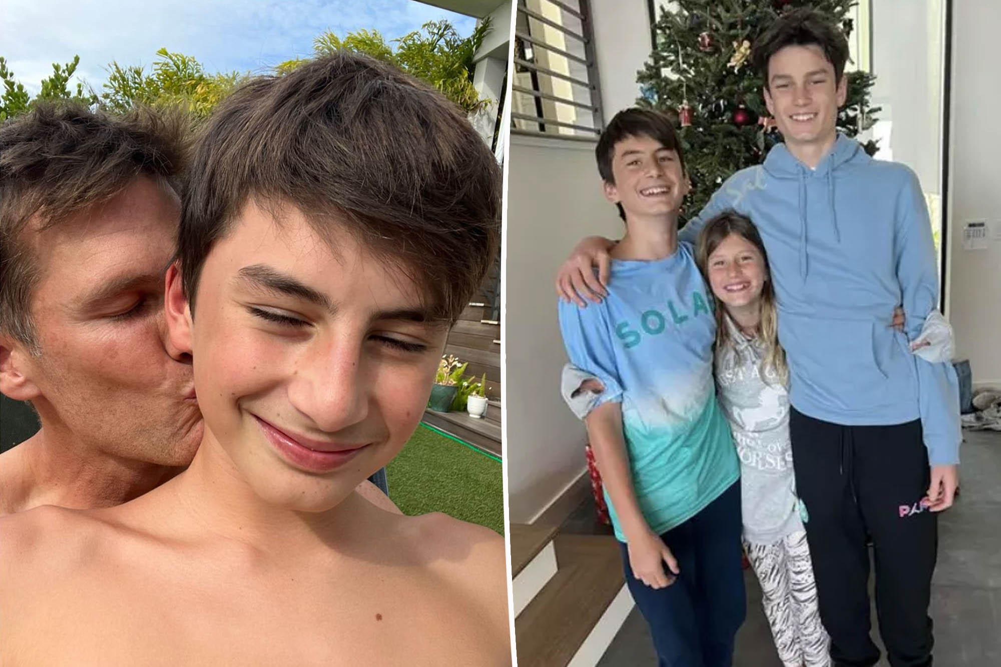 Tom Brady enjoys pool day with son Ben, 13, after belated Christmas