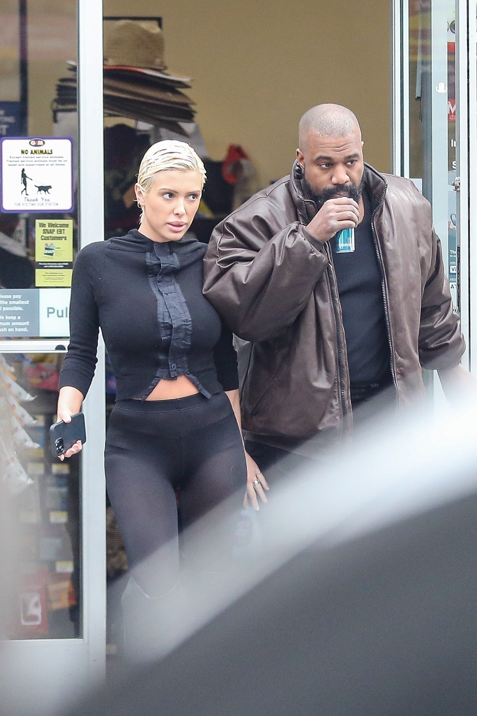 Kanye West, 'wife' Bianca Censori twin in allblack outfits