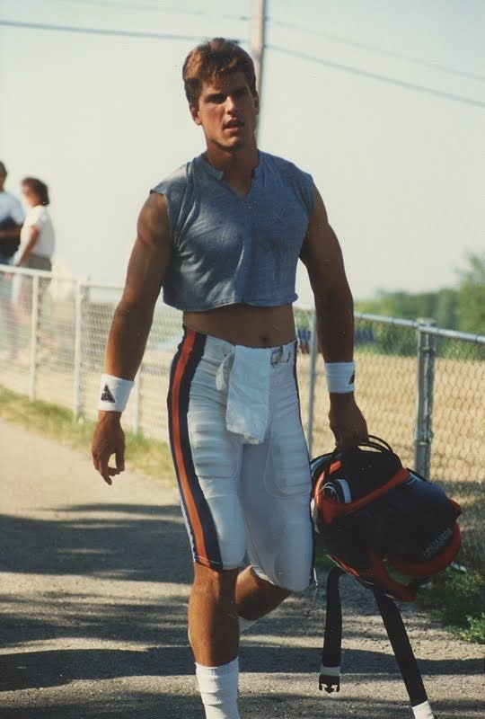 Jim Harbaugh after football practice for the Chicago Bears, 1987