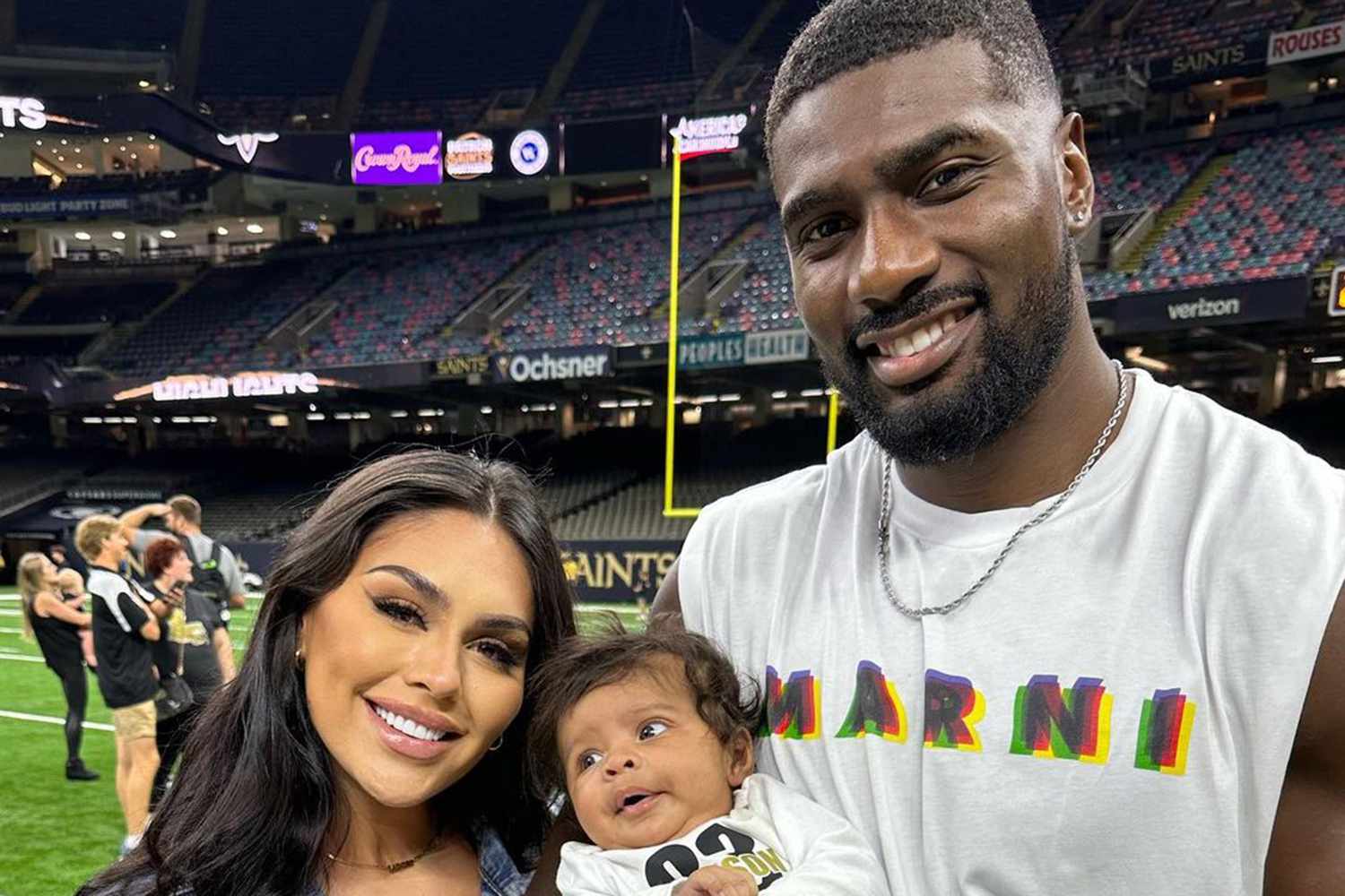 Juwan Johnson, Wife Chanen Pose with Baby Daughter for NFL Family Photo