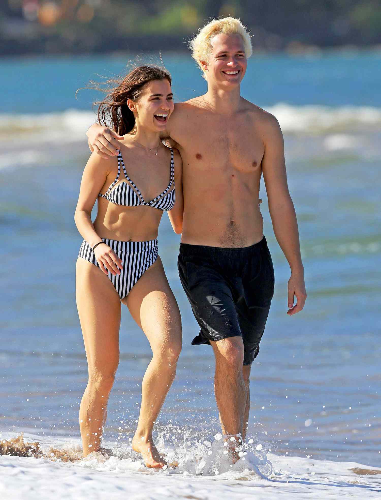 Ansel Elgort and Girlfriend Enjoy Walk on the Beach in Hawaii