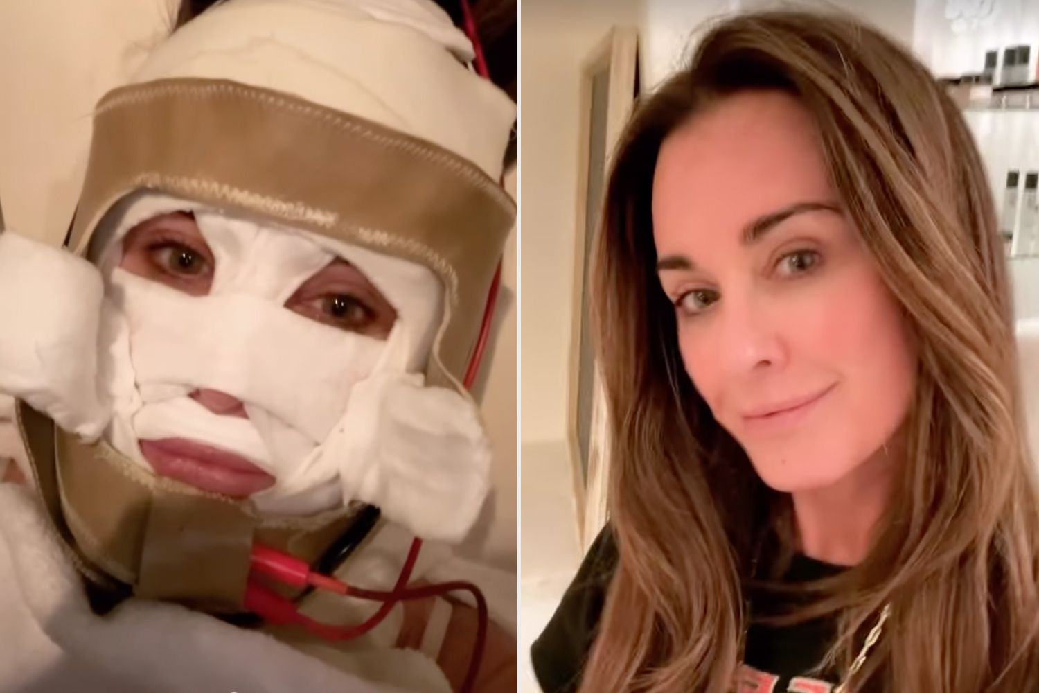 Kyle Richards Wears a ScaryLooking Mask to Undergo an Electric Facial