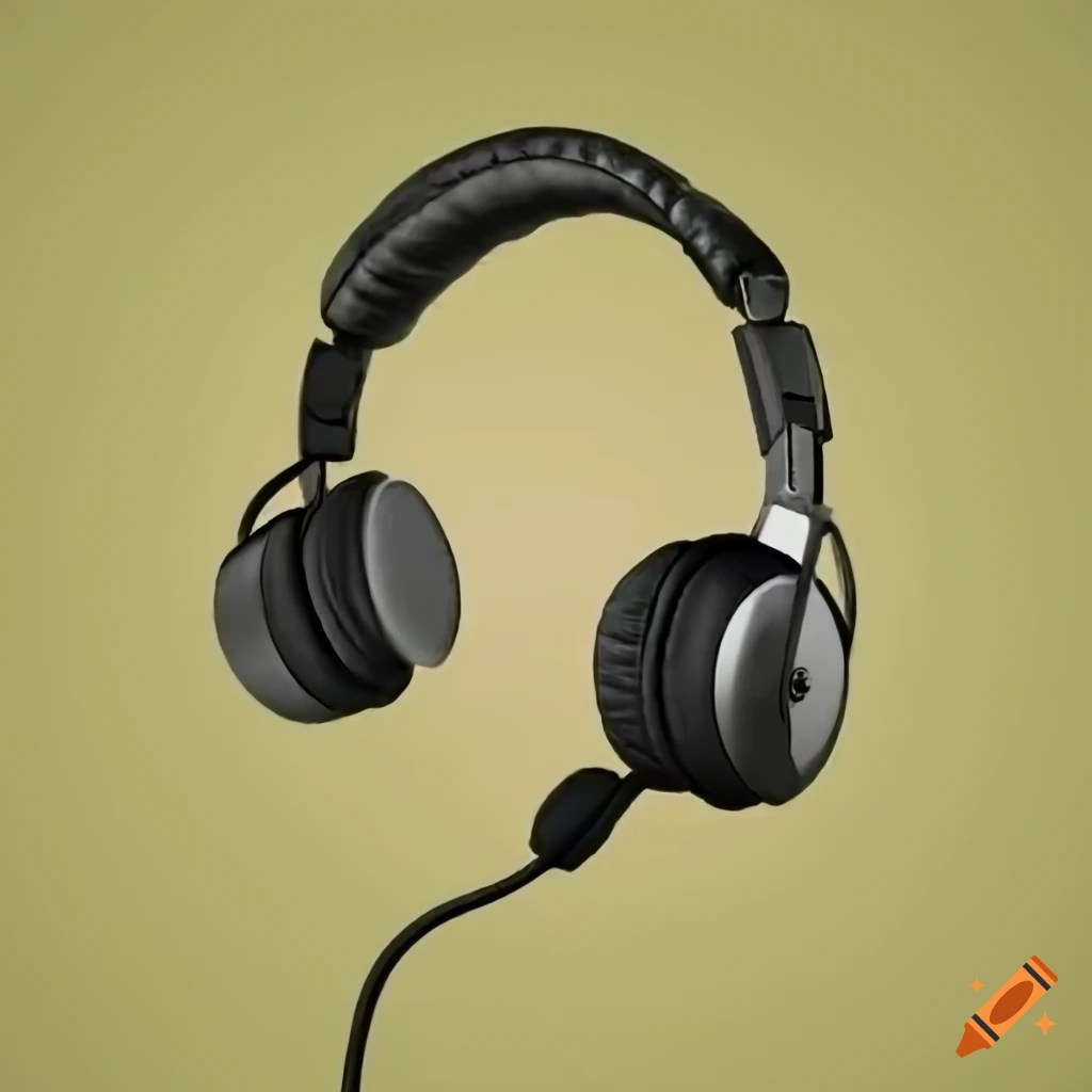 Headphones, microphone, and webcam setup on Craiyon