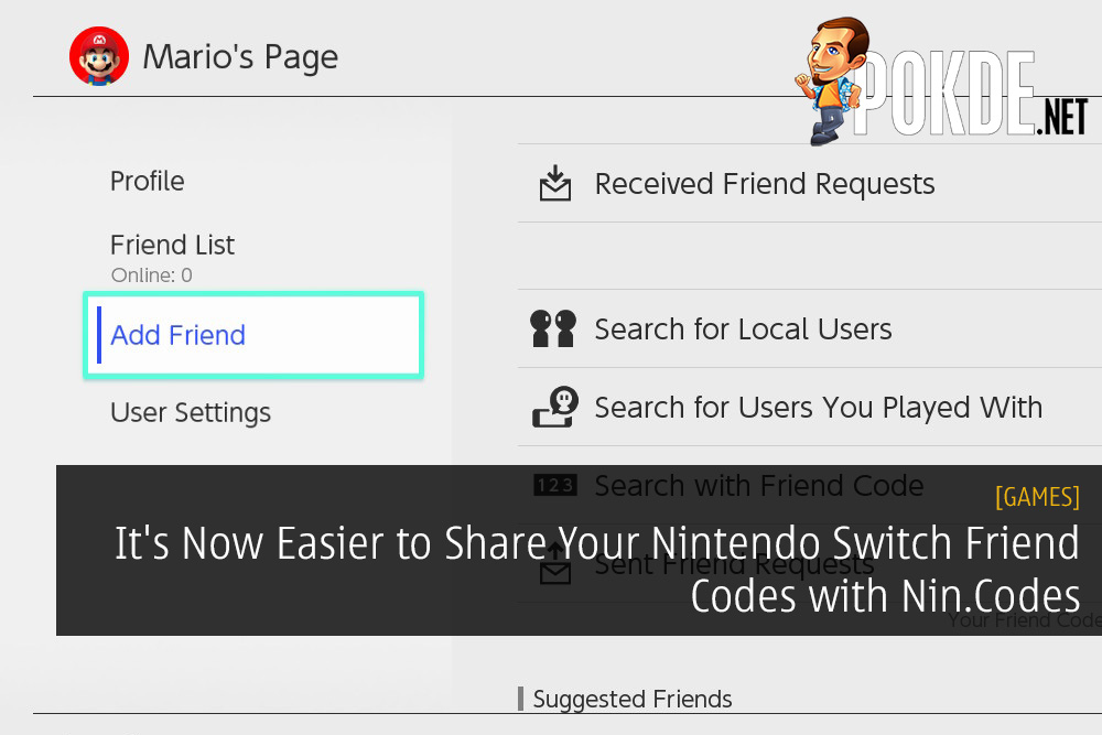 It's Now Easier to Share Your Nintendo Switch Friend Codes with Nin