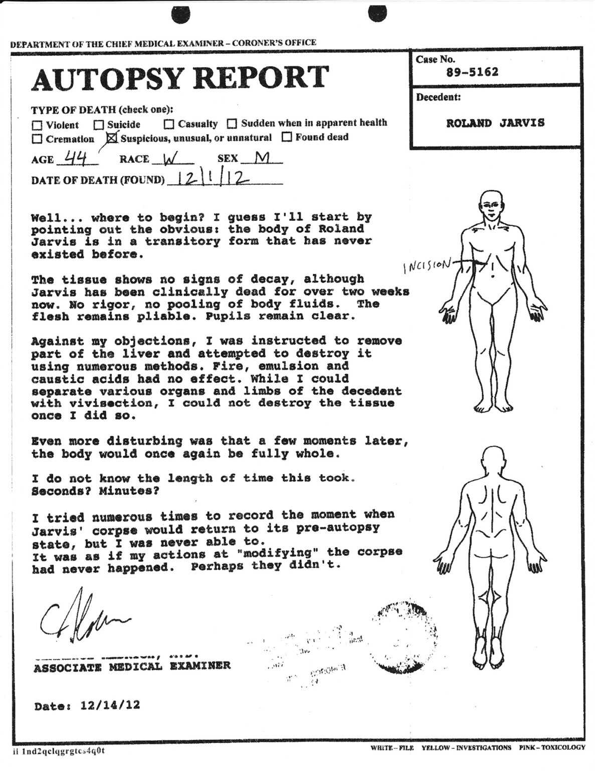 Blank Autopsy Report Template ] Blank Police Report Within Autopsy