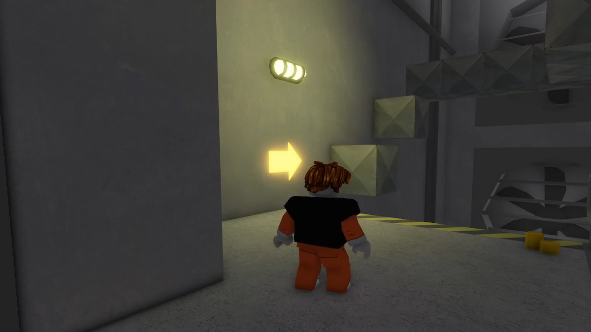 A player gearing to jump in Barry's Prison Run