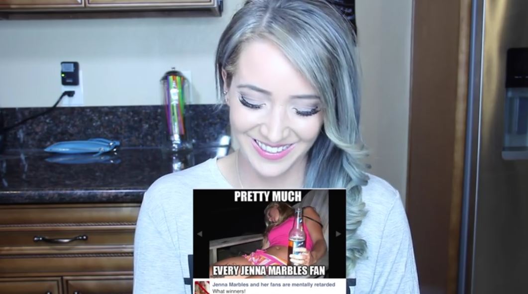 Jenna Marbles cracked herself up as she read some of the meanest